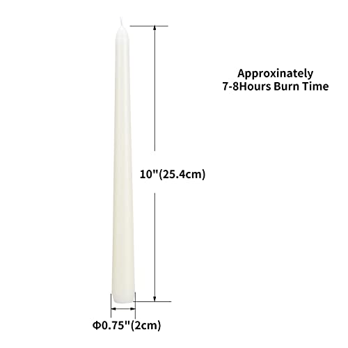 Flamecan F2023008 Ivory Taper Candles, Set Of 20 Unscented And Smokeless 10 Inch Taper Candles Long Burning, Paraffin Wax thumb #1