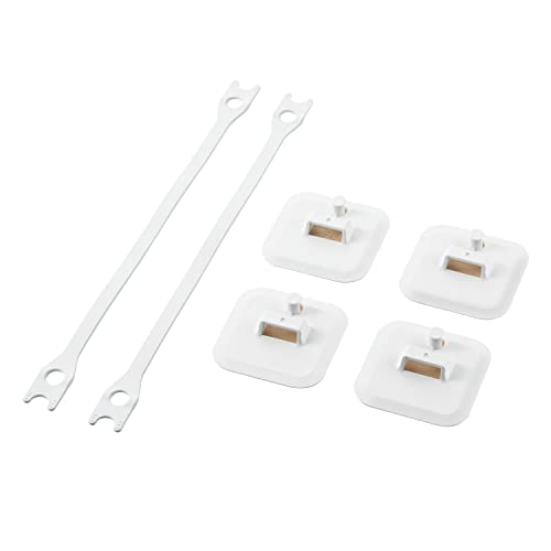 Elecom TS-F015 Fall Prevention, Earthquake Resistant, Rubber Belt, Set of 2, For Refrigerators and Cupboards, Load Capacity 330.7 lbs (150 kg), Earthquake Resistant Test Equivalent to Earthquake Intensity 7, Made in Japan, White