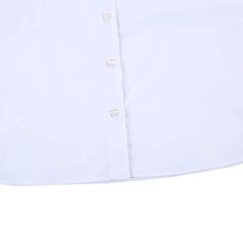 Bienzoe Girls Long Sleeve Shirt: Kids School Uniform Button Down Cotton Oxford Blouse Bowtie Pack 6