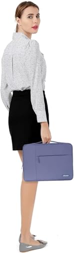Image of MOSISO Laptop Case 13.3 inch, 13-13.3 inch Laptop Sleeve with Handle Compatible with MacBook Air /Pro 13 /Pro 14 M5 M4 M3 M2 M1,HP Dell ASUS Lenovo, Polyester Multifunctional Computer Bag, Lavender Gray