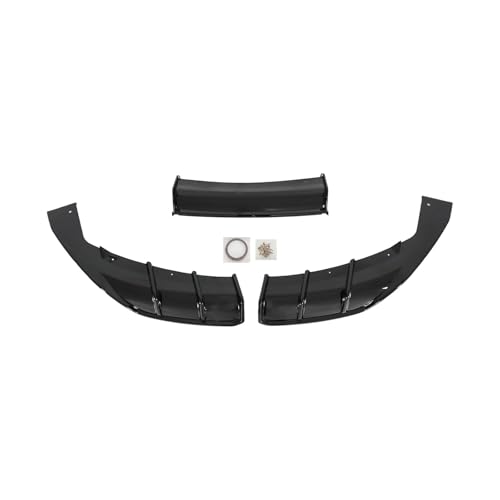 Difusor de labio inferior para parachoques trasero de coche Tesla Model 3 negro estilo carbono 4