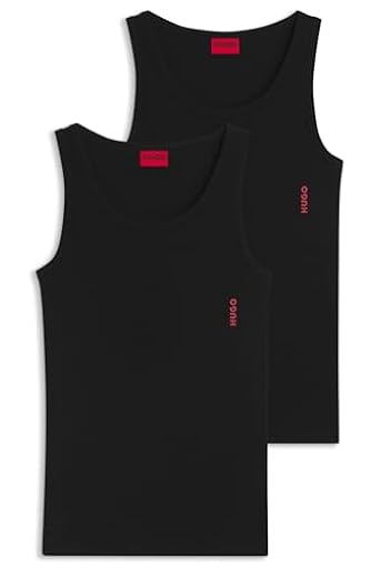 HUGO Tank Top Twin Pack Camiseta de Tirantes para Hombre, Negro (New - Black1), S | Ya disponible en tu tienda friki favorita! En mundofriki.es!