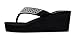 HMOHLL Womens Platform Flip Flops Rhinestone Wedge Sandal Soft Cushion Beach Thong Sandals Color Black Size 9