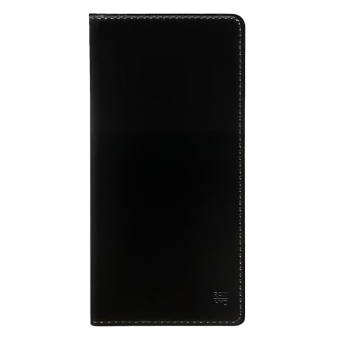 Long Wallets for Men (Black) - Bifold Mens Wallet RFID Blocking - Full Grain Leather Checkbook Wallets for Men - Western Mens Slim Leather Wallet w/ 8 Card Slots, 2 Long Side Pockets, & Money Sleeve