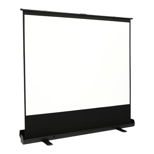 Proiettore portatile su tela per videoproiettore elettrico con ritiro automatico su pavimento estraibile per presentazioni aziendali e home cinema, nessun montaggio richiesto, 1,64 x 1,23 m