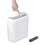 funest Bathroom Small Trash Can with Lid,10L / 2.7 Gallon Slim Garbage Bin Wastebasket with Press Top Lid for Bedroom,Rv,Office,Kitchen,Craft Room