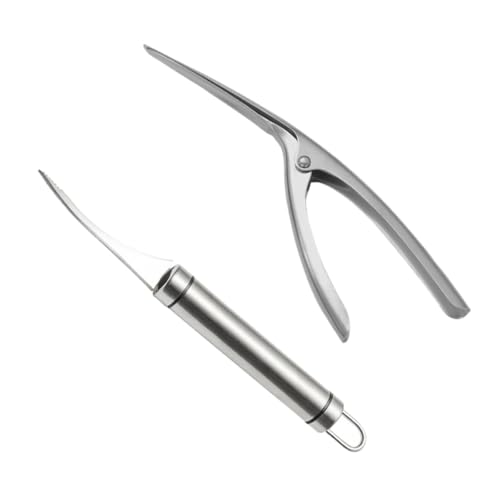 Alipis Peladores De Camarones Acero Inoxidable Herramientas para Pelar Gambas Utensilios De Cocina Mango De Madera