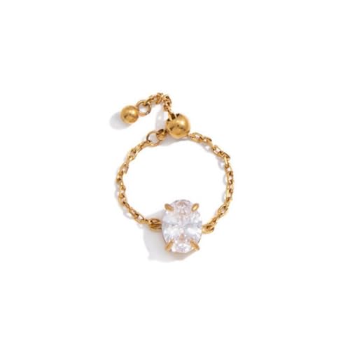 Bague en oxyde de zirconium géométrique Kokoma réglable en éclats de brillance