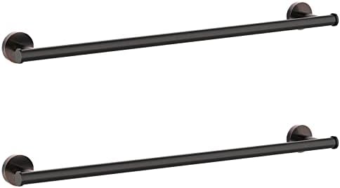 Cilee 2 Pieces Oil Rubbed Bronze Towel Bar Set, Hand Towel Holder Bathroom Hardware Set,24 Inch Towel Racks for Bathroom,Stainless Steel Wall Mount