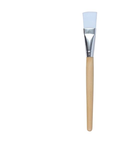 Image of Facial Mask Brush, Professional Skincare Applicator with Wooden Handle, White Bristles