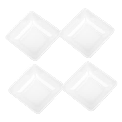 Cabilock 4Pcs Unbreakable Dipping Sauce Dish Condiment Plates for Spices Appetizers and Sauces for Home Kitchen Tableware