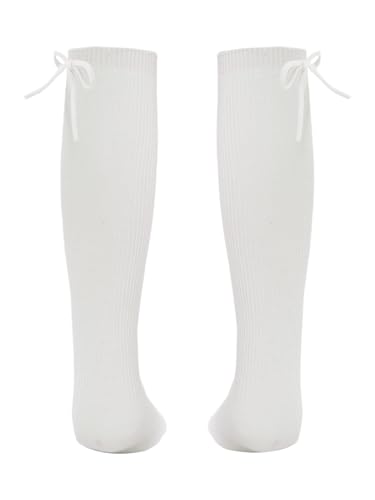 Hularka Baby Girls Stretchy Knee High Socks Cotton Newborn Infants Toddlers Cable Knit Tube Bowknot Stockings2
