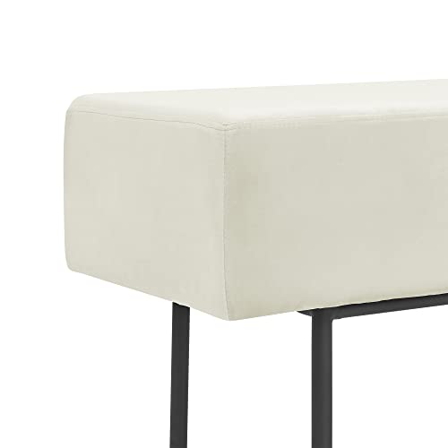 Niccae Chenille Soft Bedroom Bench, Modern Style Bedroom Chenille Soft Bench, Soft Fluffy Chenille Foam Cushion Seat. Suitable For Modern Living Rooms, Bedrooms, And Corridors (Beige) #TOP5