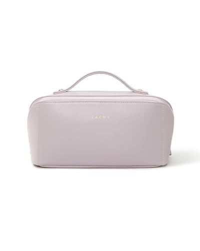 Image of EACHY Travel Makeup Bag, Large Capacity Cosmetic Bag for Women, Waterproof PU Leather, Flat Open Portable Toiletry Bag for Skincare, Brushes & Travel Essentials