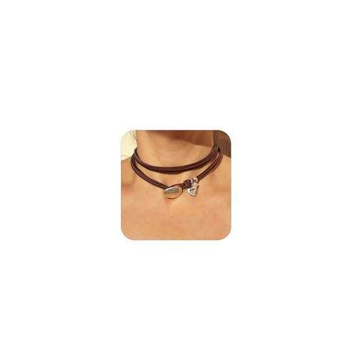 Roe Dolph Boho Suede Choker Necklace for Women Layered Leather Necklace Turquoise Pendant Necklace Western Jewelry Gifts for Birthday Christmas