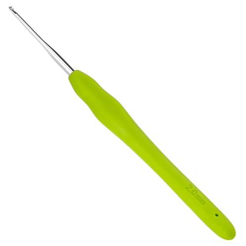 Totofy agujas crochet 2 mm,ganchillos crochet con mango suave ergonómico, agujas ganchillo adecuado para principiantes y entusiastas del ganchillo