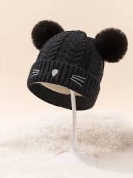 Image of Unisex Toddler Winter Hat Monkey Caps - Fleece Lined Baby Hat with Scarf Earflap Hood - Skull Caps for Kids