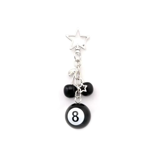Image of 8 Ball Dice Charm Keychain - Cute Bag Purse Handbag Accessories - Y2K Aesthetic Key Chain for Women Men