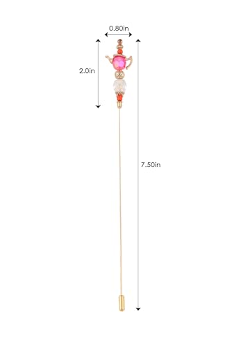 Image of Alilang Gold Magic Lamp Hat Pin Retro Long Handle Hat and Lapel Pins with Flexible Bendable Design on Hats, Scarves, and Suits