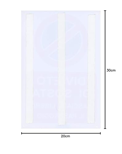Sign Prohibited to Stop Leave Free Plastic Passage 30 x 20 Cm for Visibility Distance, White, Red, Blue - Image 3