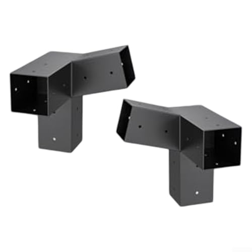 Kit pergola de toit incliné avec supports pour poteaux de 10 x 10 cm et matériel de montage (gauche 15° + droite 15°)