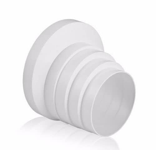 Prostko White Ducting PVC Pipe Reducer - 100mm 110mm 120mm 125mm 150mm - Extractor Fan Multistage.