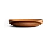 Year & Day Outdoor Set of 4 Unbreakable Lightweight Salad Plates, Plant Derived, Canyon Terracotta, 8.5 inch