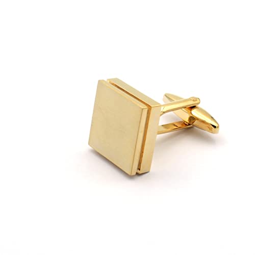 Brushed Square Gold Cufflinks #TOP3