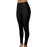 Rrongwn Lederhose Damen Lang Stretch Elegant Lederlook Thermoleggins Damenhosen Sexy Warm Winter Lederleggings Freizeithose High Waist Bequeme Leggings