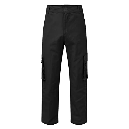 Men's Casual Straight Leg Pants Relaxed Fit Cargo Joggers Sweatpants Fashion with Pockets Trousers4