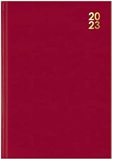 2023 Premium Burgundy Hard Cover Desk Diary Week to View A6 Home Office Planner
