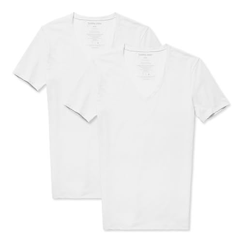 Tommy John Men's Cotton Basics Deep V-Neck Undershirt - Stay-Tucked Fit