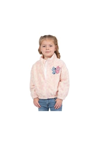 Disney Stitch Jacket For Girls | Girls Fleece Jackets | Angel And Stitch Jackets | Girls Zip Up Jackets | Cream Sizes 6 To 142