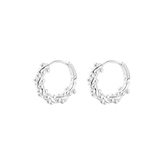 Silver Small Pearl Hoop Earrings