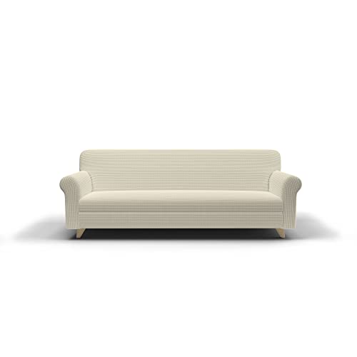 Copridivano LESLIE elastico ed estensibile 3 Posti panna