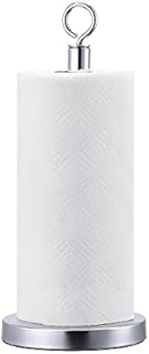 SunnyPoint Heavy Weighted Sturdy Paper Towel Holder Stand Dispenser with Stainless Base Fits Standard and Jumbo Sized Paper Towel, Chrome
