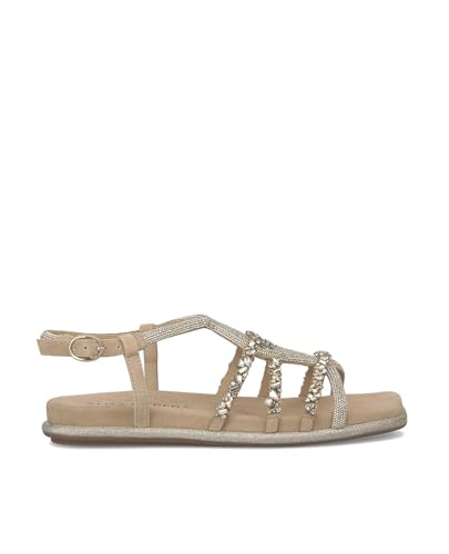 Alma en Pena. Flache Sandalen für Damen., sandfarben, 39 EU