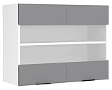 Photo Gallery vcm küchenschrank hängend | maße ca. h. 60 x b. 80 x t. 31 cm | hängeschrank mit zwei drehtüren | küchenschrank mit glas | küchenmöbel – fasola weiß/anthrazit Photo Gallery vcm küchenschrank hängend | maße ca. h. 60 x b. 80 x t. 31 cm | hängeschrank mit zwei drehtüren | küchenschrank mit glas | küchenmöbel – fasola weiß/anthrazit