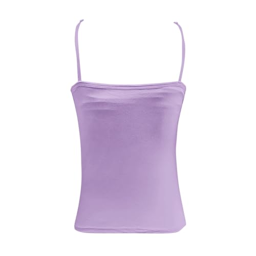 Lainuyoah Top feminino para o trabalho verão 2024 moderno sutiã embutido acolchoado regata ajustável