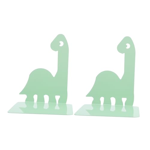 WEKAMOS Bookends para Escritorio con Diseño de Dinosaurio Verde Soporte Resistente para Libros y Organizador de Escritorio de Fácil Montaje y Almacenamiento para Biblioteca o Estudio