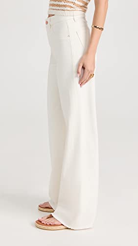 DL1961 Women's Hepburn Wide Leg High Rise Jeans, Eggshell, Off White, 254