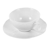 Gatuida 1Satz Cappuccinotassen Set aus Keramik mit Untertassen Design für Zuhause Büro und Langlebig und Vielseitig Einsetzbar Füllmenge