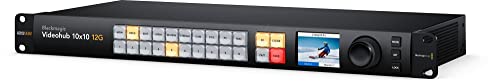 Image of Blackmagic Design Videohub 10x10 12G Zero Latency Video Router with 6ft Power Cord and 5 Pack of SolidSignal Cable Ties (VHUBSMAS12G1010)