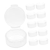 ULTECHNOVO Estuche Transparente para Tapones de Oído Pequeño Contenedor de Plástico Redondo Caja de Almacenamiento Portátil para 15 Unidades Organizador Multifuncional para Tapones y