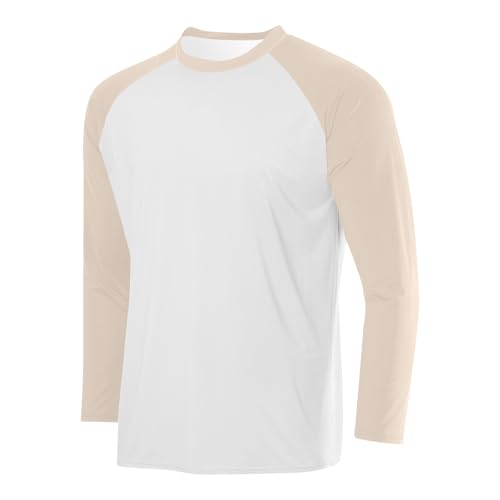 Men's Baseball T-Shirt Raglan Long Sleeve Crew Neck Casual Tops Vintage Workout Athletic Regular Fitted Tee Shirt