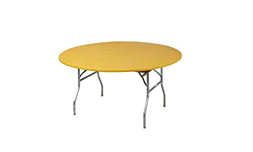 Kwik-Covers 60" Round Fitted Plastic Table Covers, Bundle Of 5 (Gold) #TOP10