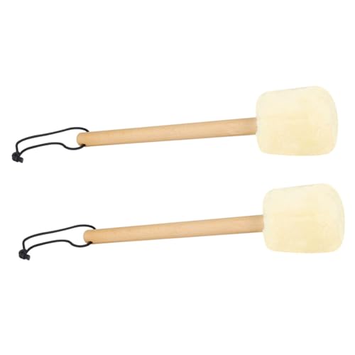 2Pcs Bass Drum Sticks with Plush Head Handle Drum Mallet for Comfortable Grip for Percussion Instruments and Marching Bands miniatura 1