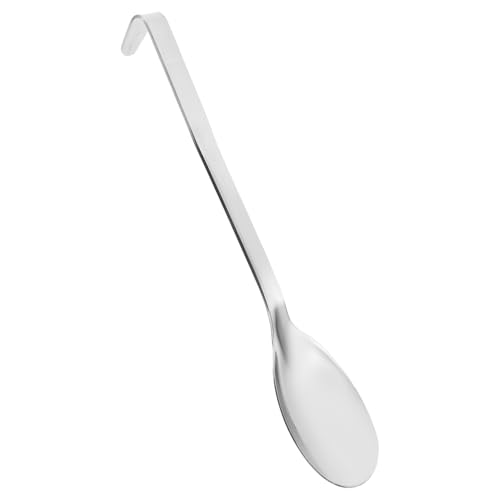 Unomor Metal Serving Spoons Set Large Stainless Steel Soup Spoons Hook Kitchen Scoop for Restaurants Hotels Homes