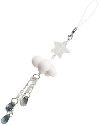 Pffiocix Beaded Phone Charm Accessory Charming Beaded Mobile Pendant Keyring Bag Pendant for Women Girls Adds a Touch of to Your Phone - 4
