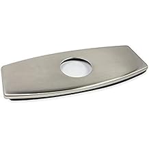 BWE 6.3” Sink Hole Cover Deck Plate – Brushed Nickel Escutcheon For 1 Or 3-Hole Bathroom Faucets, Oval Stainless Steel Cover Cap